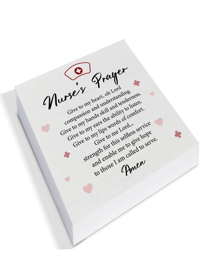 YIDOU Nurse Wood Box Sign Decor Desk Sign Nursing Gifts Nurse's Prayer Wooden Box Block Sign Rustic Home Graduation Party Decoration Grad Gift - Image 2